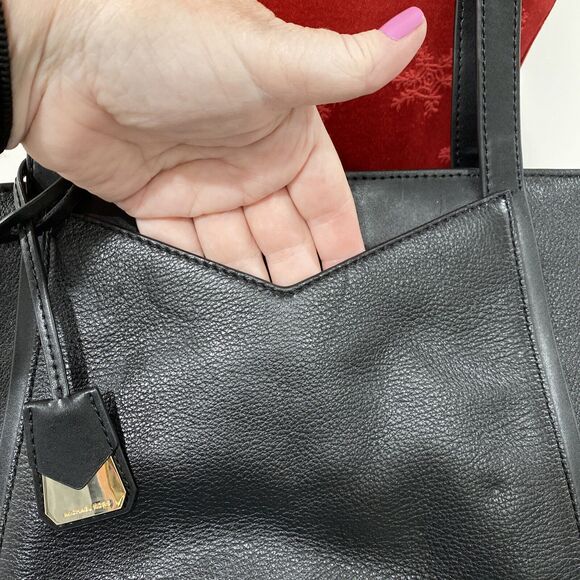 Michael Kors Whitney style black pebbled leather purseshoulder bag tote classic - Picture 3 of 11